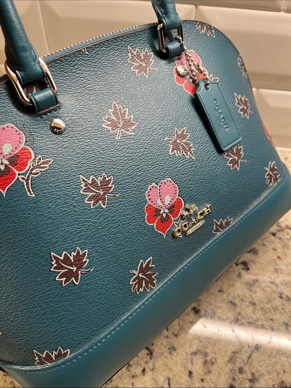 Coach Mini Sierra Satchel Crossbody Bag in Wildflower Print EUC - Picture 8 of 16